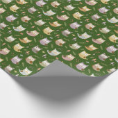 Woodland Owl Pattern, Kinder Green Cadeaupapier (Hoek)