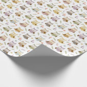 Woodland Owl Pattern, Kinder White Cadeaupapier (Hoek)
