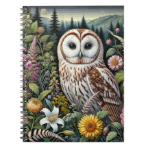 Woodland Owl Spiral Notitieboek | Schattige uilthe