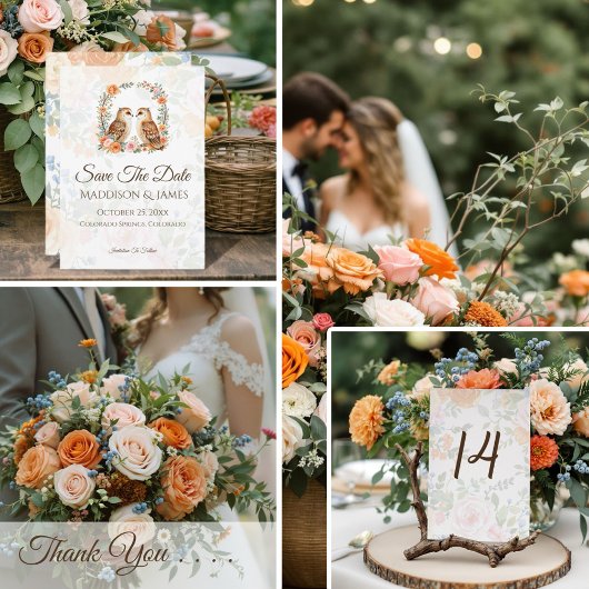 Woodland Owl Wedding Bedankkaart