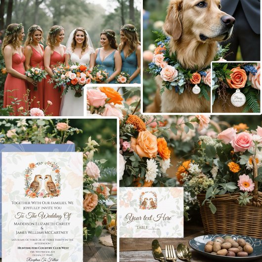 Woodland Owl Wedding Bedankkaart