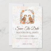 Woodland Owl Wedding Save The Date (Voorkant)