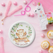 Woodland OWLS Baby shower 7" Bord (Feest)