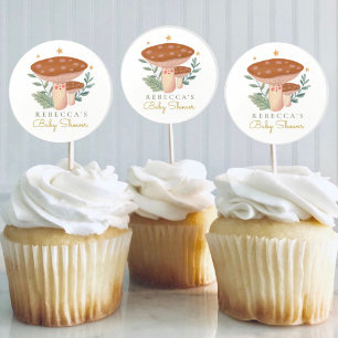 Woodland paddenstoel Birthday Favor Ronde Sticker