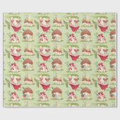 Woodland Paddenstoelen Kinder Kerstmis Cadeaupapier (Vlak)