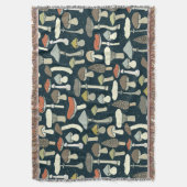 Woodland Paddestoelen Patroon Rustiek Deken (Voorkant Verticaal)