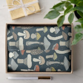 Woodland Paddestoelen Patroon Rustiek Tissuepapier (Geschenk)