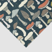 Woodland Paddestoelen Patroon Rustiek Tissuepapier (Detail)