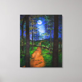 Woodland Painting - Moonlit Abandon Canvas Afdruk