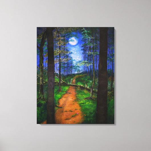 Woodland Painting - Moonlit Abandon Canvas Afdruk (Voorkant)