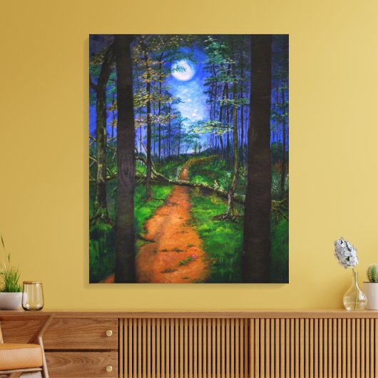Woodland Painting - Moonlit Abandon Canvas Afdruk (Insitu (Woonkamer))