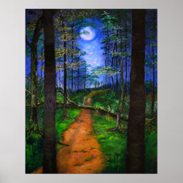 Woodland Painting - Moonlit Abandon Poster