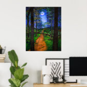 Woodland Painting - Moonlit Abandon Poster (Thuiskantoor)
