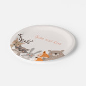 Woodland Paper Borden Baby shower Dieren Fox beer Papieren Bordje (Gekanteld)