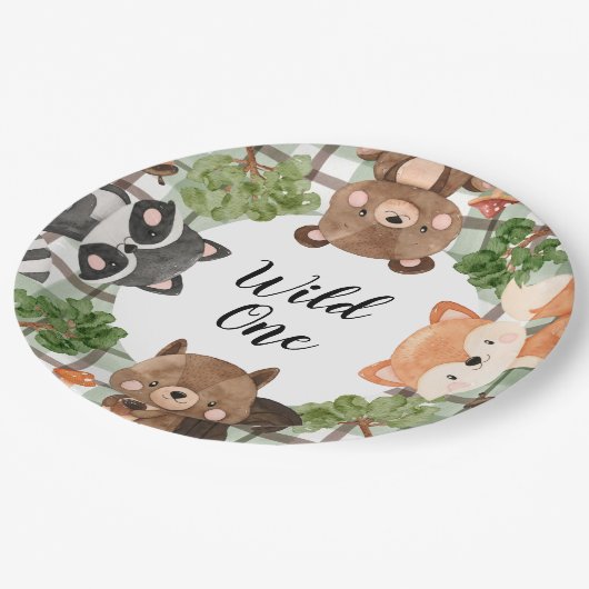 Woodland Paper Plates Wild One Plates Papieren Bordje (Gekanteld)