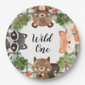 Woodland Paper Plates Wild One Plates Papieren Bordje (Voorkant)