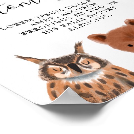 Woodland Party Aangepast teken Poster (Hoek)