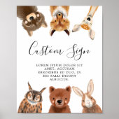 Woodland Party Aangepast teken Poster (Voorkant)