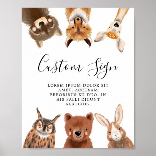Woodland Party Aangepast teken Poster (Voorkant)