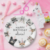 Woodland Party Animal Birthday Papieren Bordje (Feest)