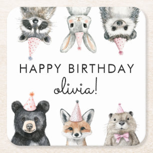 Woodland Party Animals Kartonnen Onderzetters