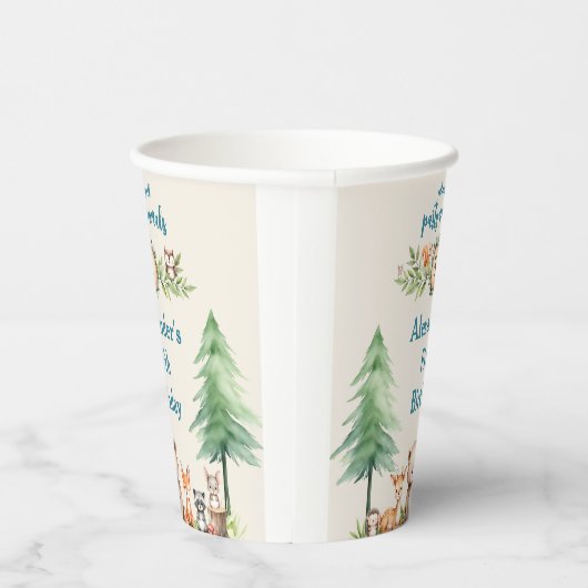 Woodland Party Animals Verjaardag Blue Party Papieren Bekers (Rechts)