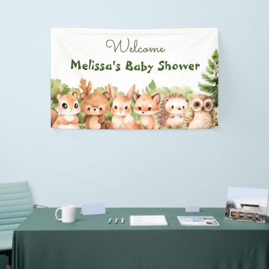 Woodland Party Baby shower Welkom Spandoek (Beurs)