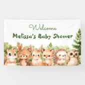 Woodland Party Baby shower Welkom Spandoek (Horizontaal)