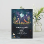 Woodland Party Dieren Galaxy Disco Verjaardag Kaart (Staand voorkant)