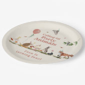 Woodland Party Dieren Roze Verjaardagsfeest Papieren Bordje (Gekanteld)