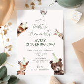 Woodland Party Dieren Verjaardag Kaart