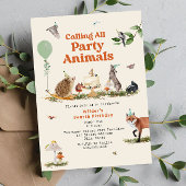 Woodland Party Dieren Verjaardagsfeest Kaart