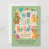 Woodland Party Dieren Verjaardagsfeest Kaart (Voorkant)