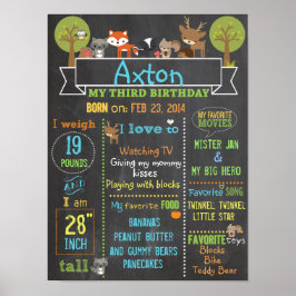 Woodland Party poster voor derde verjaardag