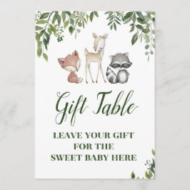 Woodland Party Sign - Cadeaubordbord 5x7 Kaart