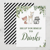 Woodland Party Sign - Drink station teken 5x7 Kaart (Voorkant / Achterkant)
