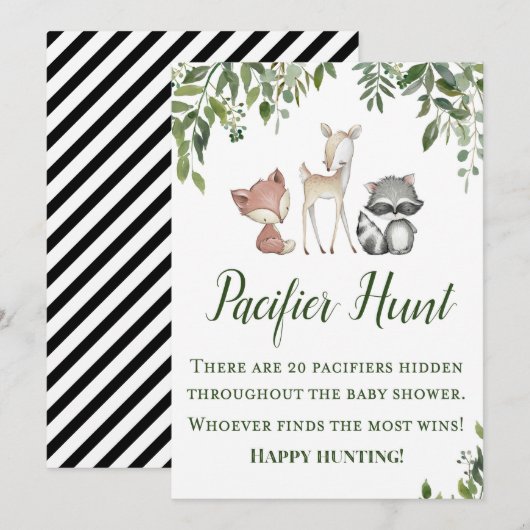 Woodland Party Sign - Fopspeen Hunt Game Sign 5x7 Kaart (Voorkant / Achterkant)