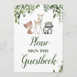 Woodland Party Sign - Gastenboek teken 5x7 Kaart