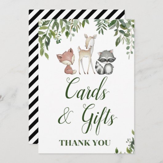 Woodland Party Sign - Kaarten en geschenken teken  (Voorkant / Achterkant)