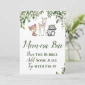 Woodland Party Sign - Momosa Bar teken 5x7 Kaart (Staand voorkant)