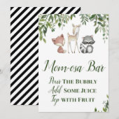 Woodland Party Sign - Momosa Bar teken 5x7 Kaart (Voorkant / Achterkant)