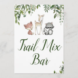 Woodland Party Sign - Trail Mix Bar teken 5x7 Kaart