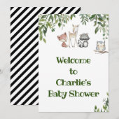 Woodland Party Sign - Welkomstbord 5x7 Kaart (Voorkant / Achterkant)