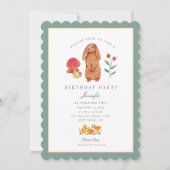 Woodland Pasen Waterverf Bunny Verjaardag Kaart (Voorkant)