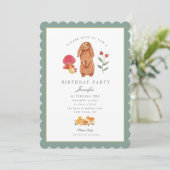 Woodland Pasen Waterverf Bunny Verjaardag Kaart (Staand voorkant)