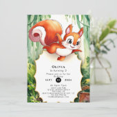 Woodland Pastel Eekhoorn Verjaardag Kaart (Staand voorkant)