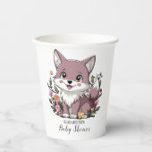 Woodland Pastel Wolf Baby shower Papieren Bekers (Voorkant)