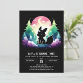 Woodland Pastel Wolf Verjaardag Kaart (Staand voorkant)