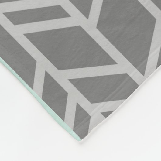 Woodland Patchwork Deer. - Mint/Navy/grijs Fleece Deken (Hoek)