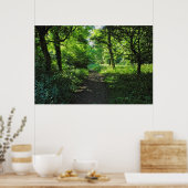 Woodland Path. Blackweir Bossen, Cardiff, Wales. Poster (Keuken)